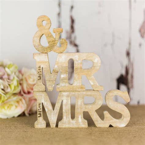 mr & mrs wooden letters